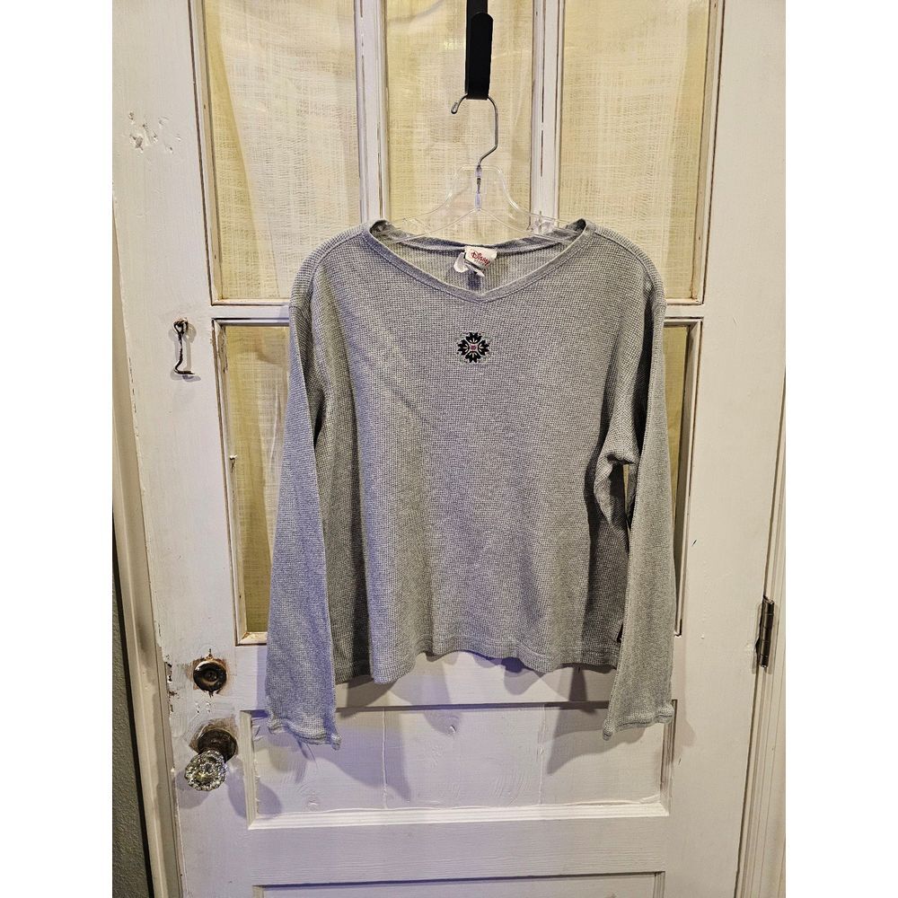 Vintage Disney Store Gray Embroided Longsleeve Shirt